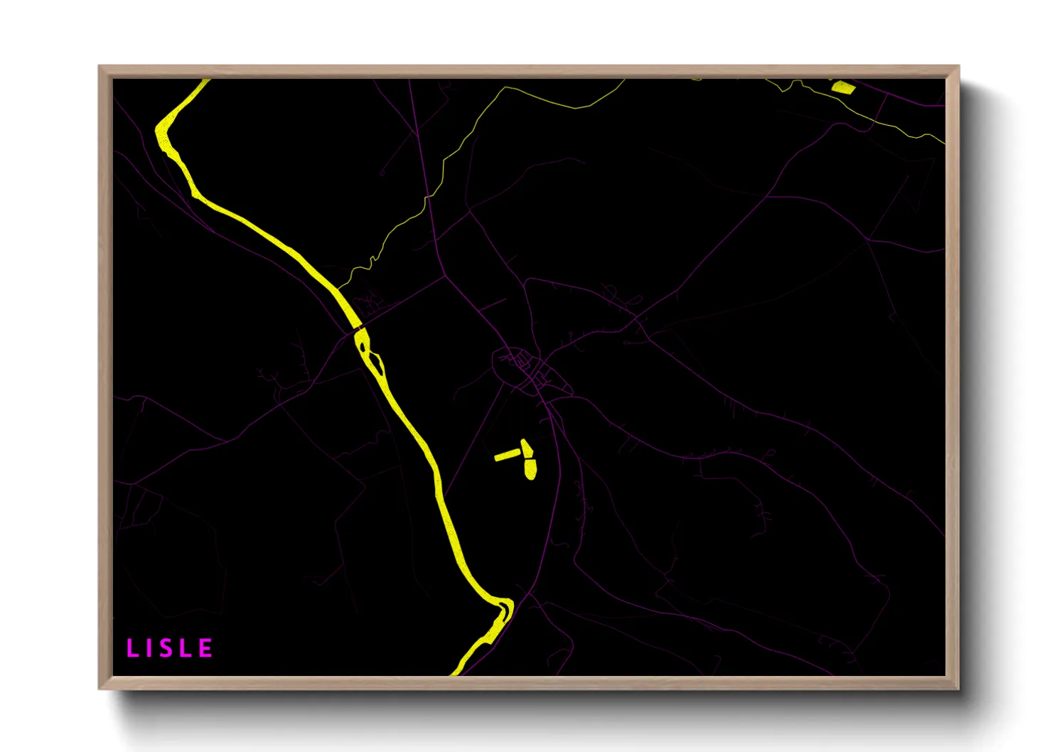 Une affiche de carte sur Lisle