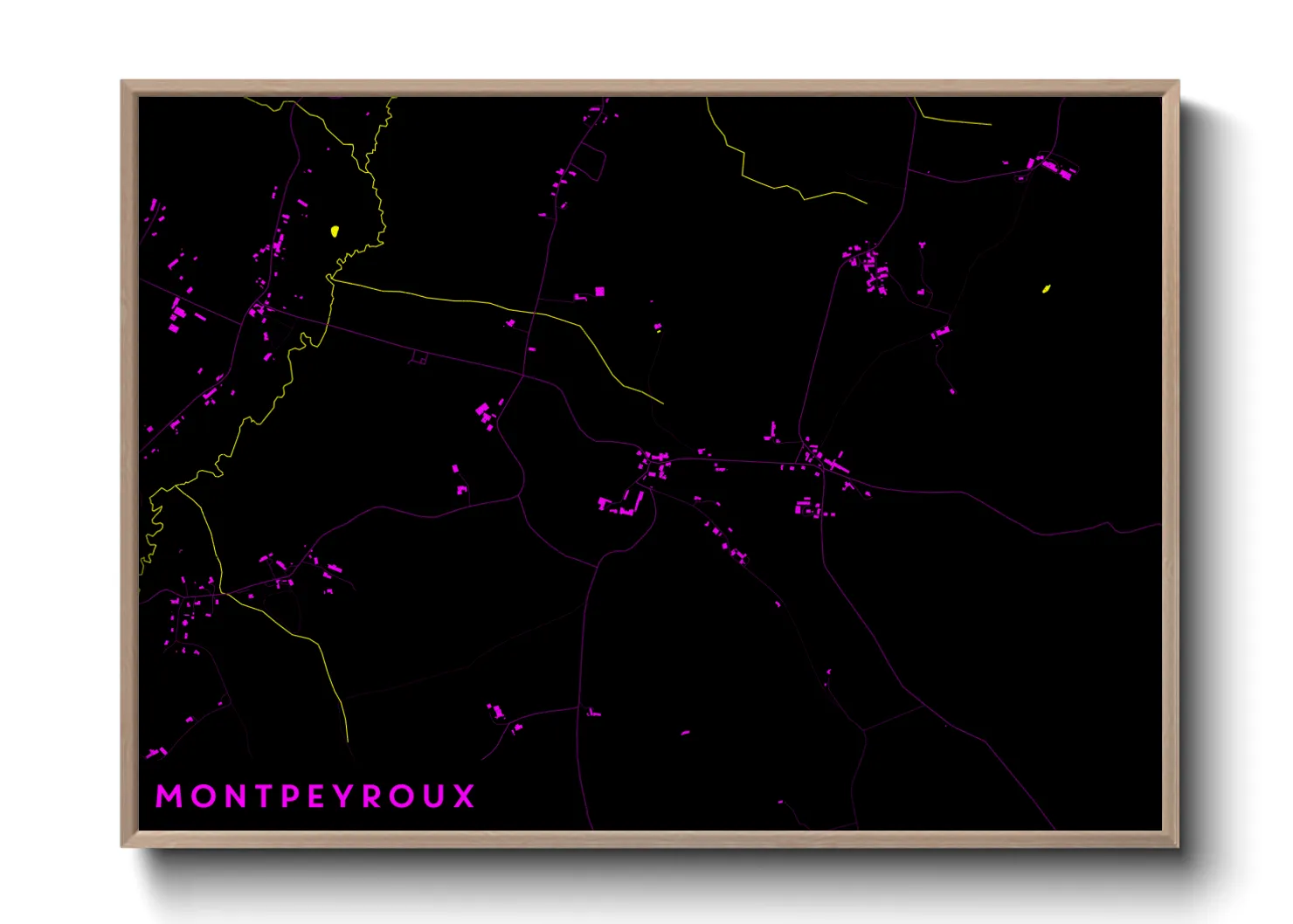 Une affiche de carte sur Montpeyroux