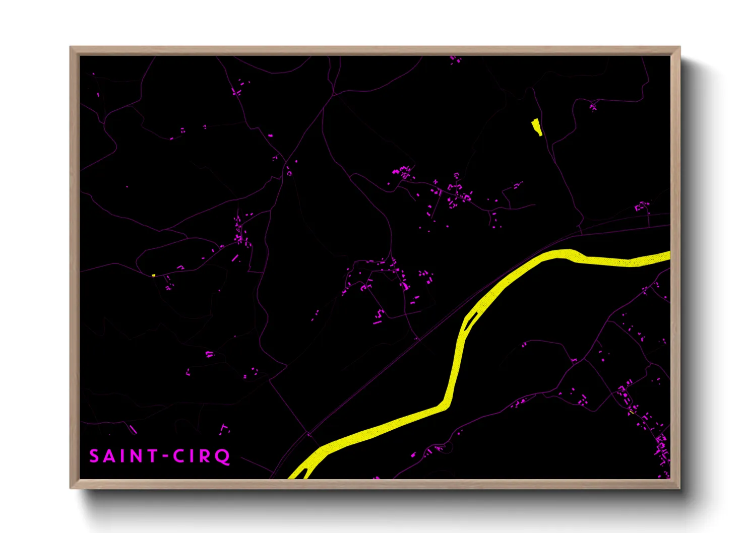 Une affiche de carte sur Saint-Cirq