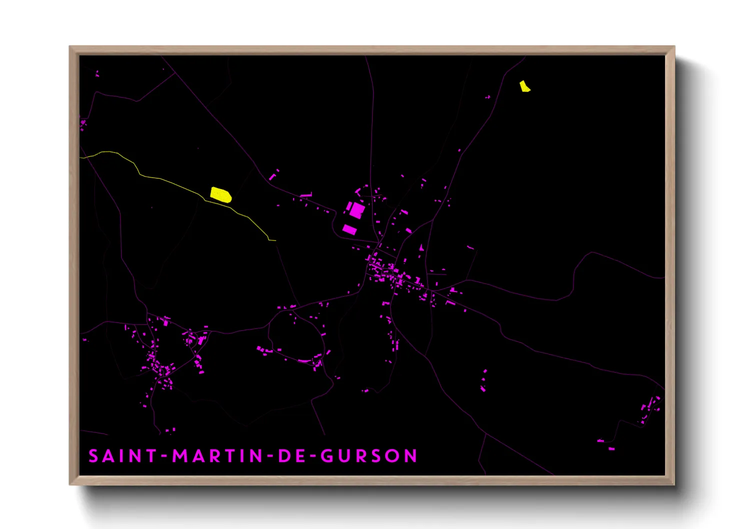 Une affiche de carte sur Saint-Martin-de-Gurson