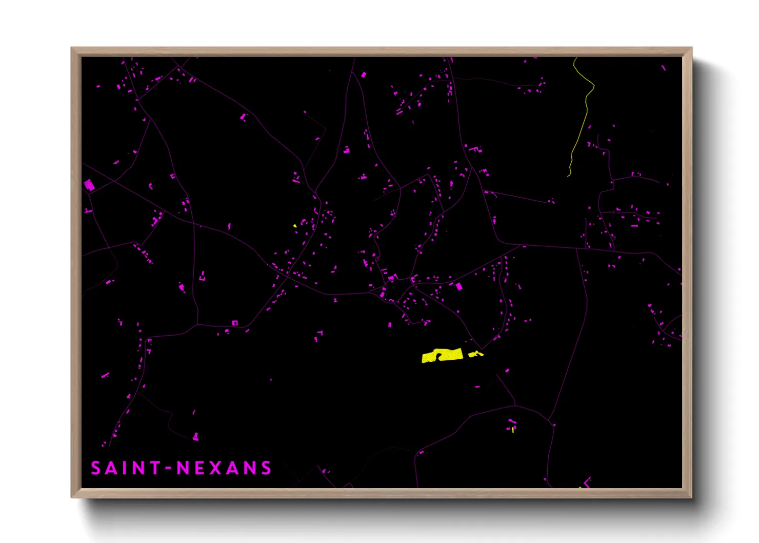 Une affiche de carte sur Saint-Nexans