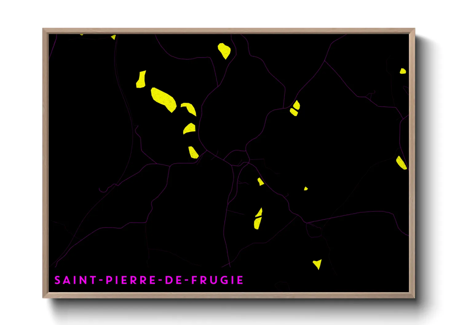 Une affiche de carte sur Saint-Pierre-de-Frugie