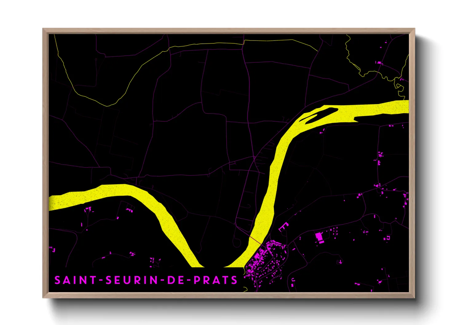 Une affiche de carte sur Saint-Seurin-de-Prats