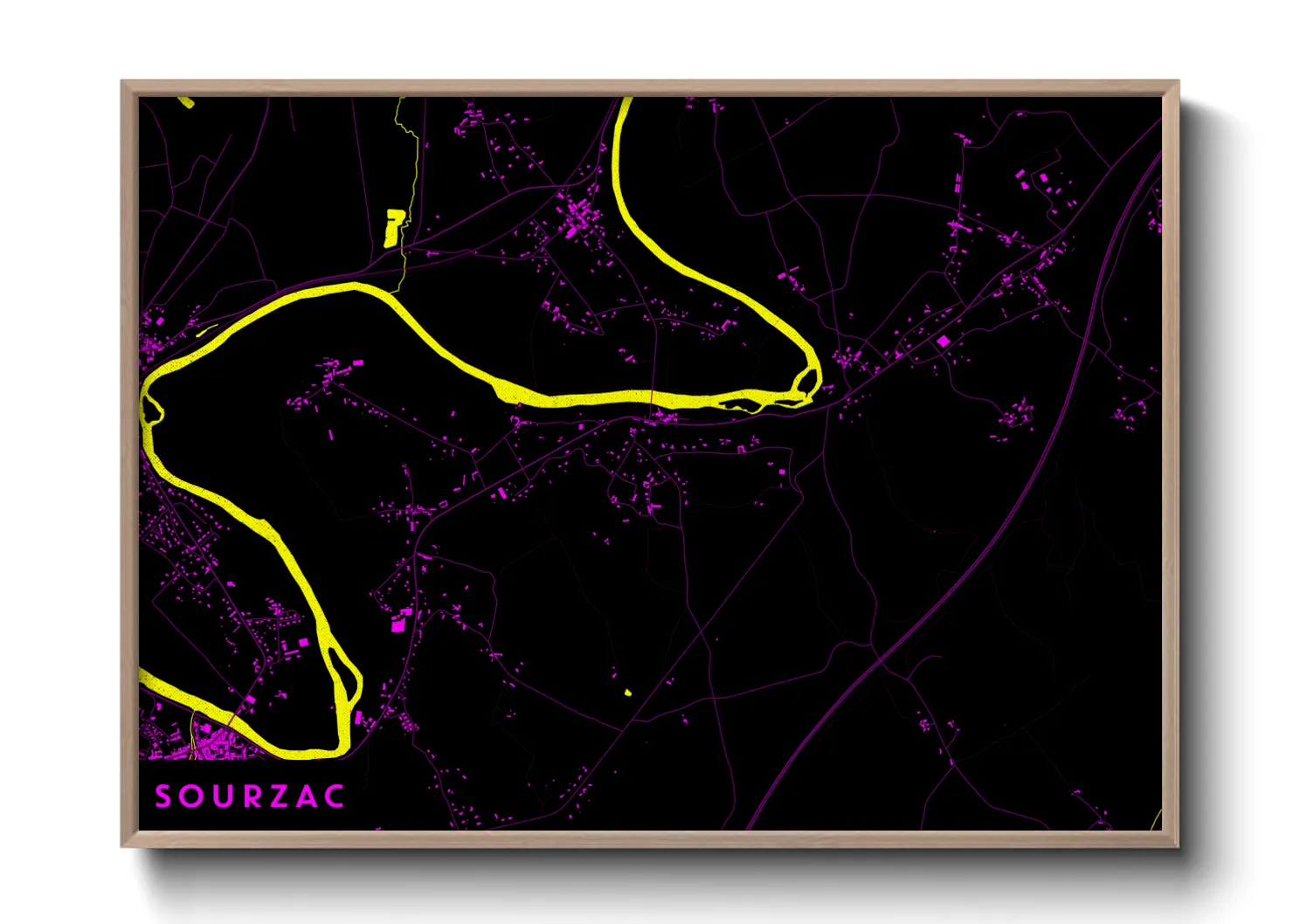 Une affiche de carte sur Sourzac