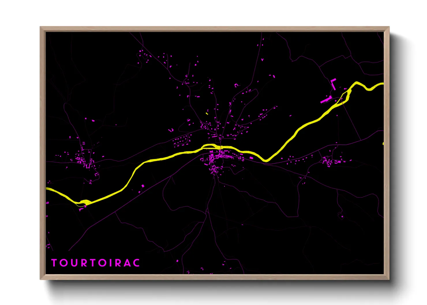 Une affiche de carte sur Tourtoirac