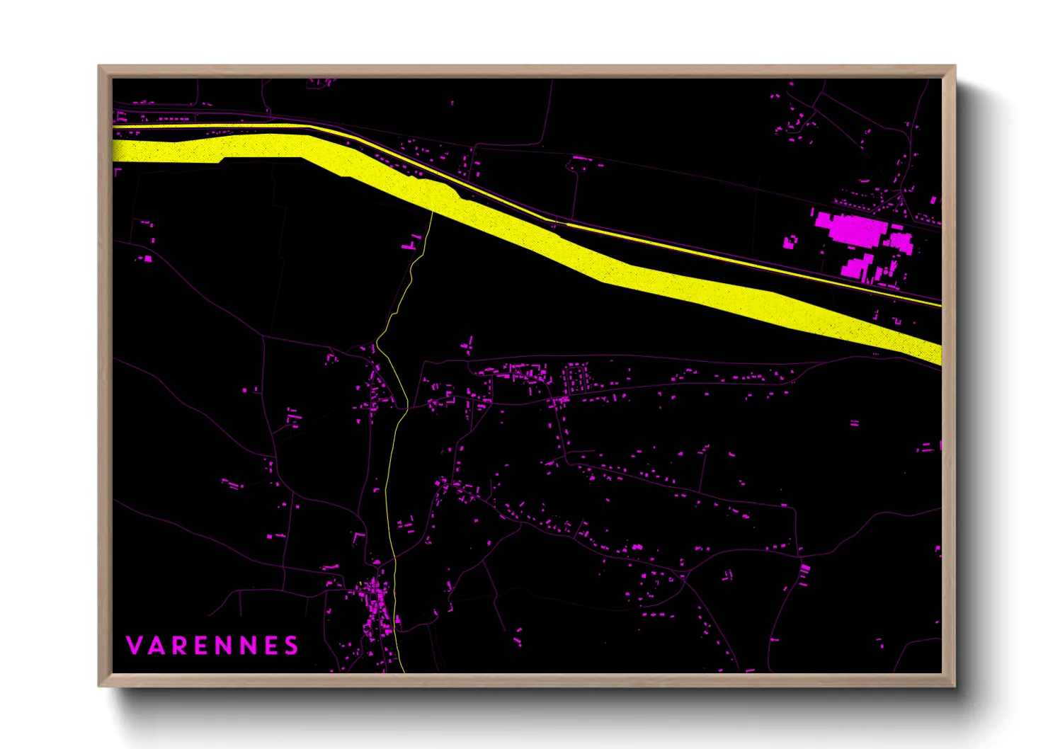 Une affiche de carte sur Varennes