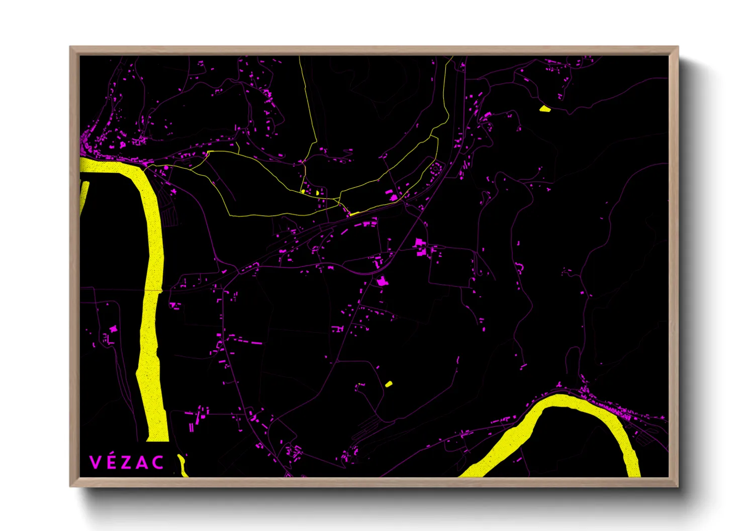 Une affiche de carte sur Vézac