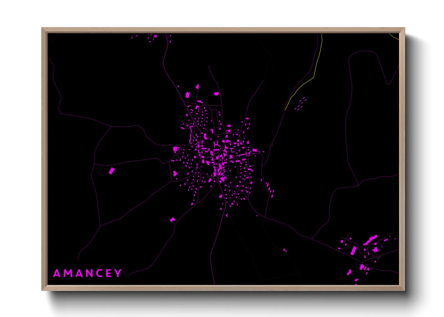Une affiche de carte sur Amancey