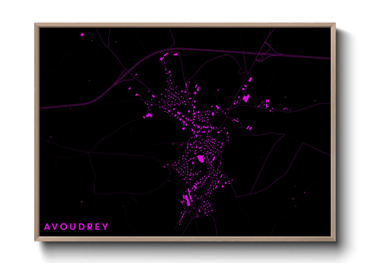 Une affiche de carte sur Avoudrey