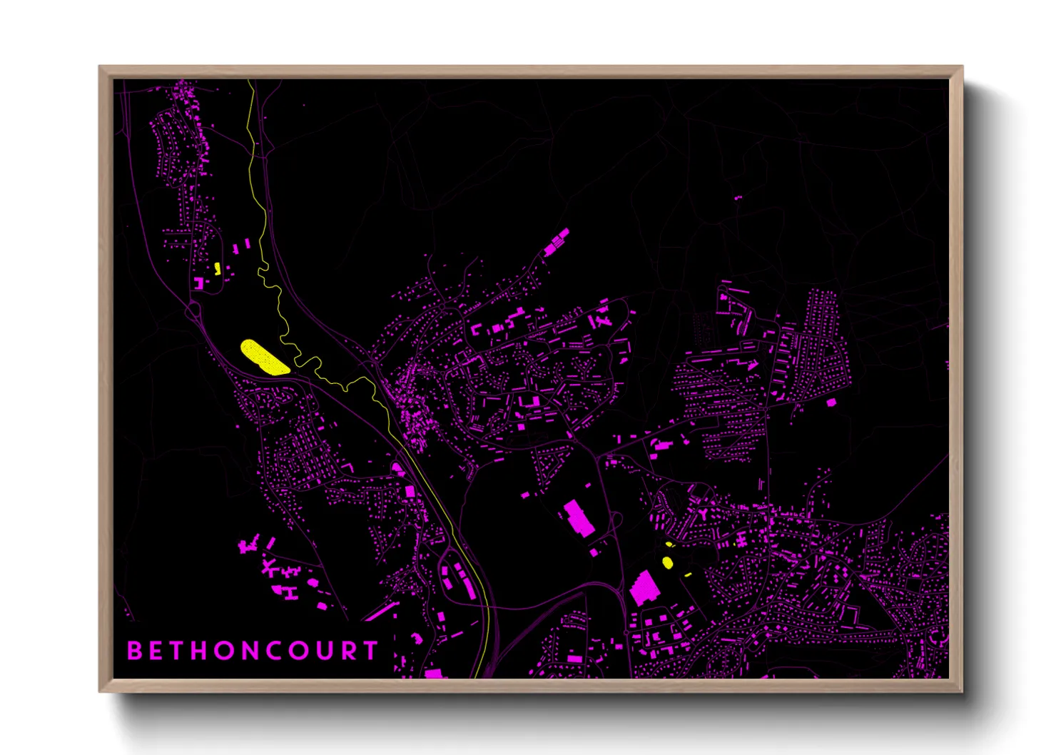 Une affiche de carte sur Bethoncourt