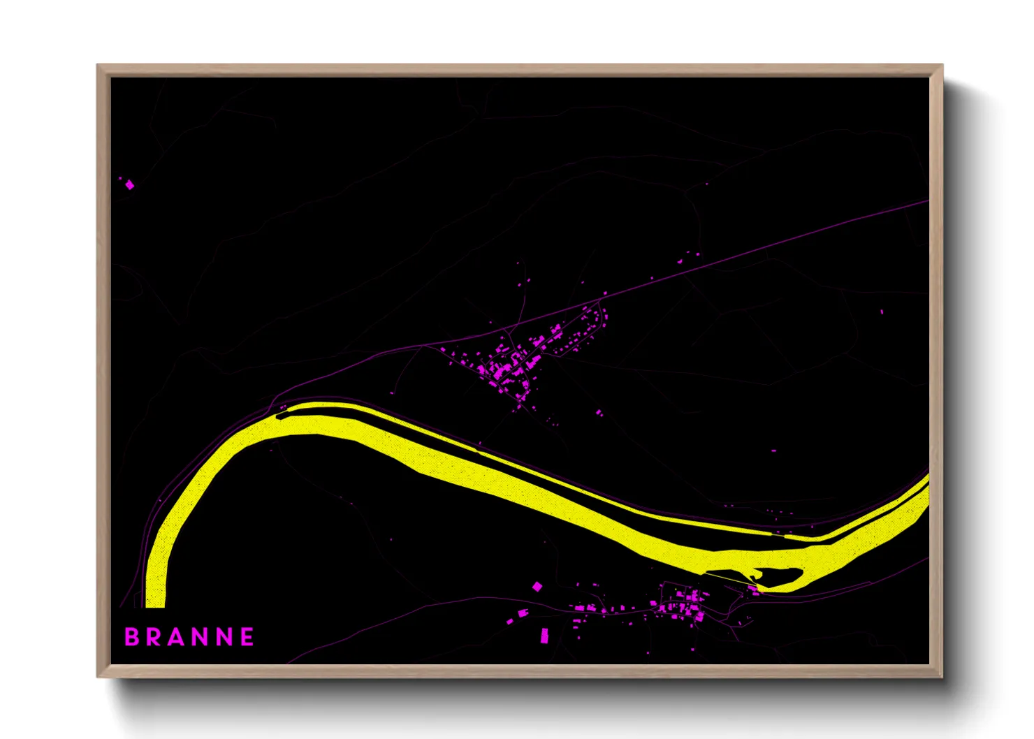 Une affiche de carte sur Branne