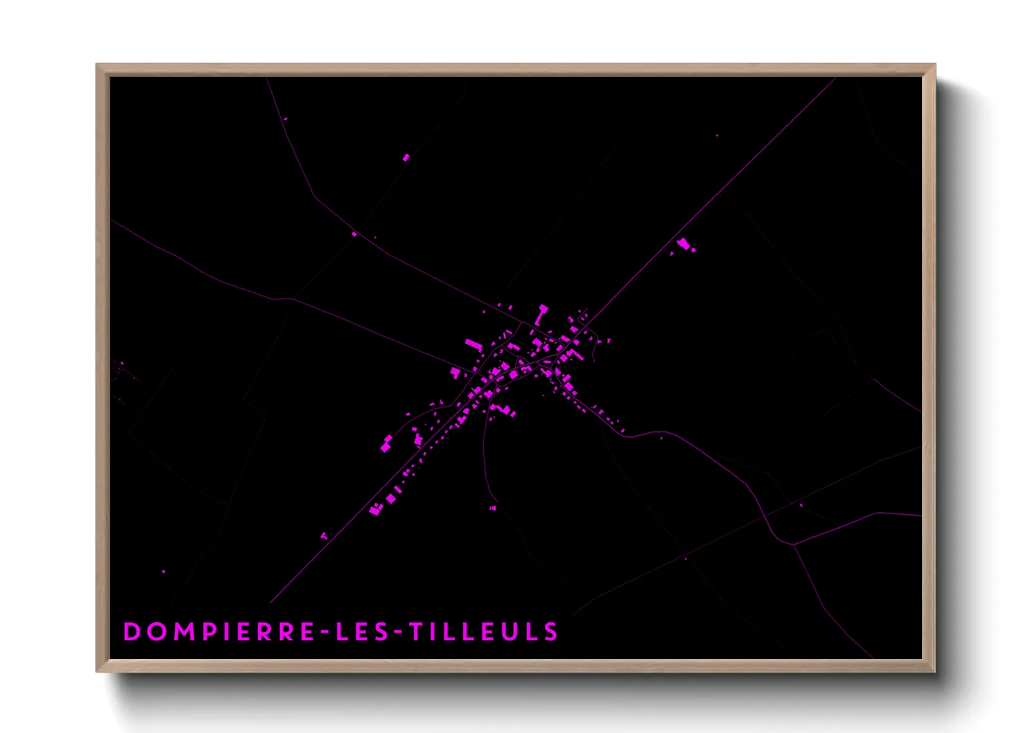 Une affiche de carte sur Dompierre-les-Tilleuls