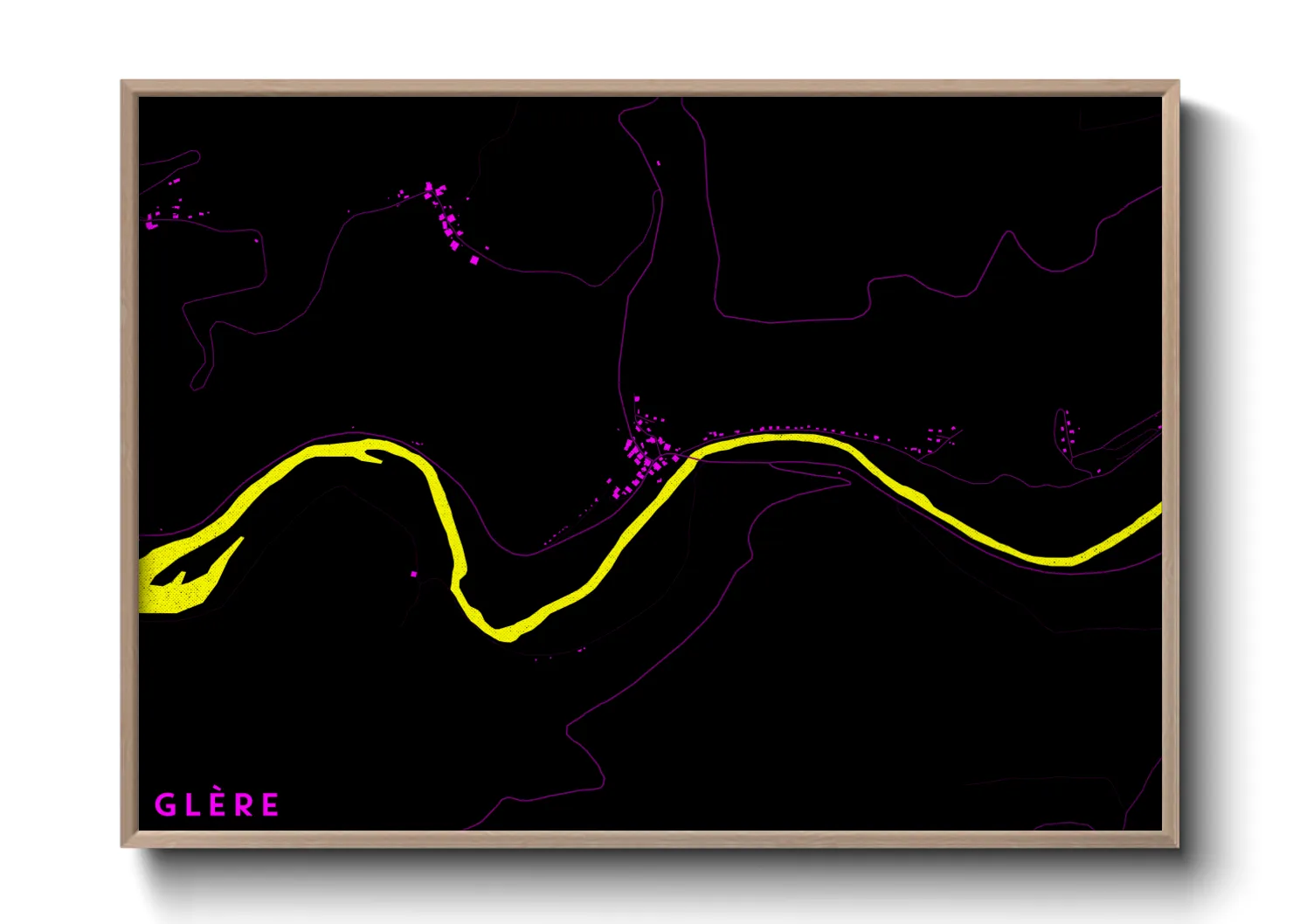 Une affiche de carte sur Glère