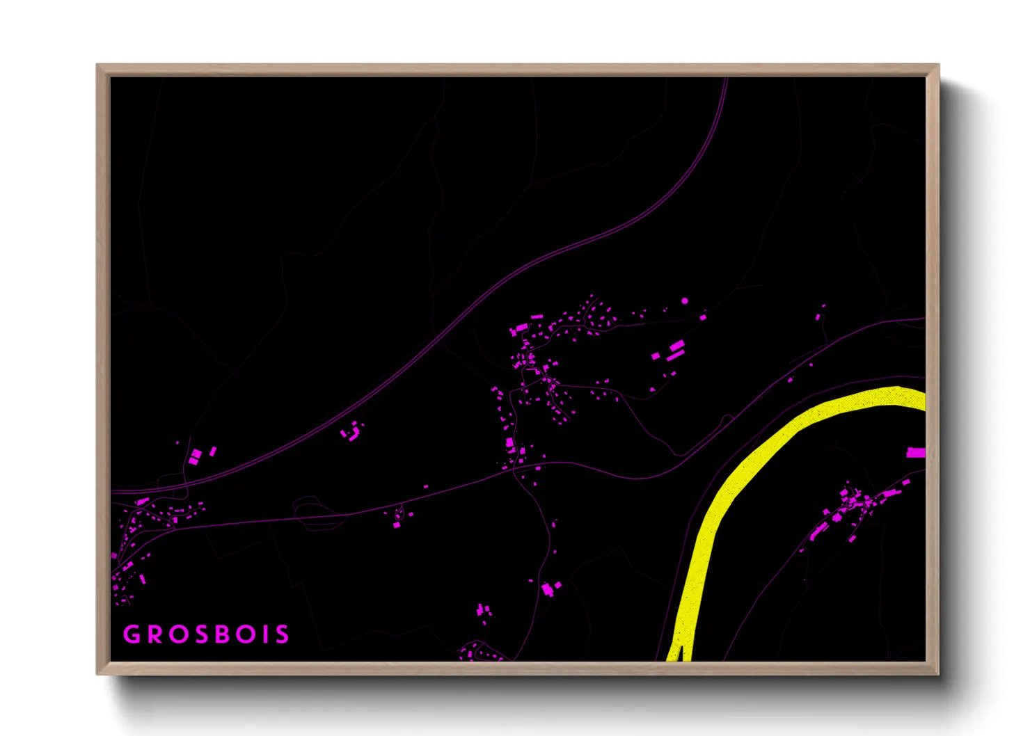 Une affiche de carte sur Grosbois