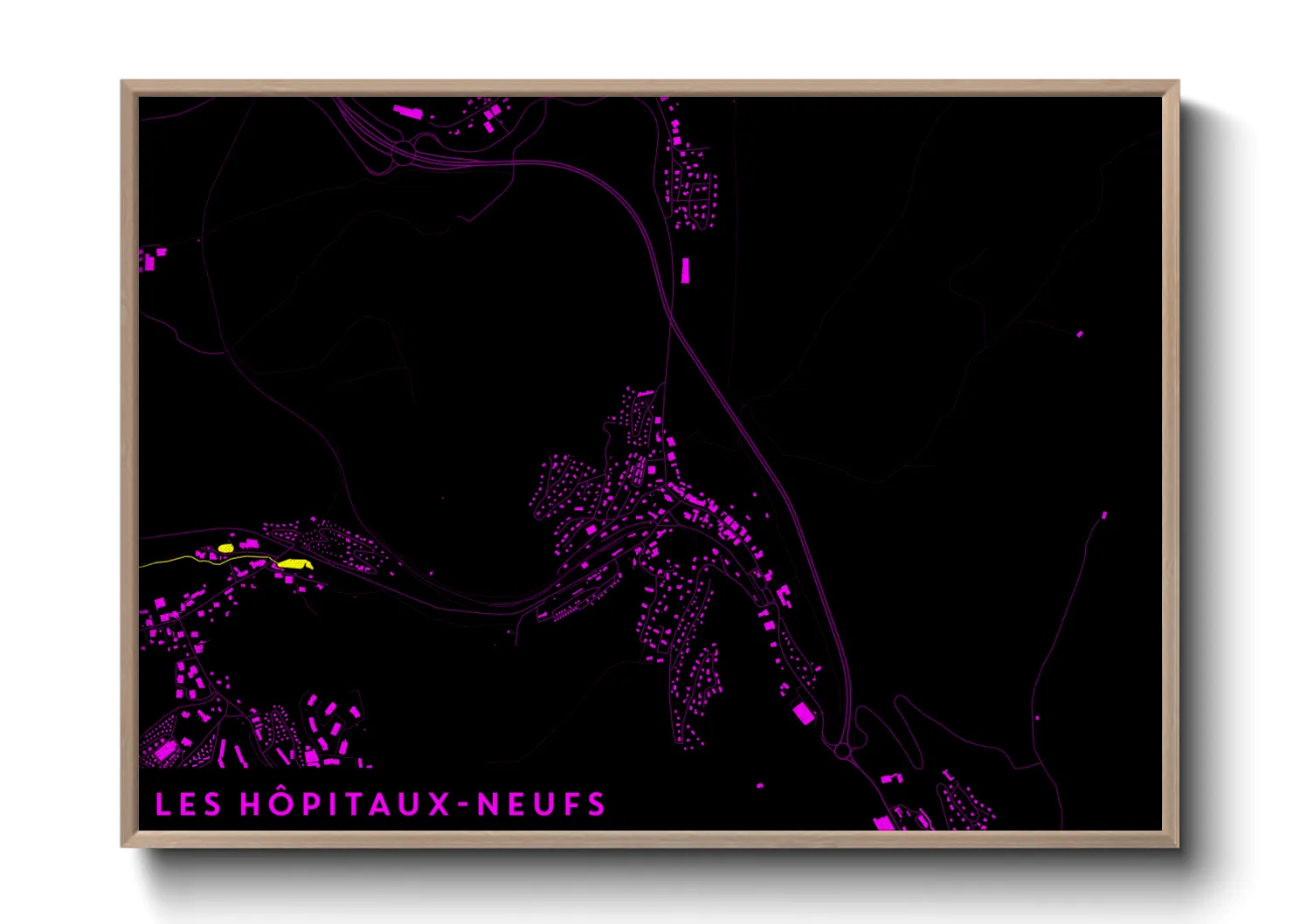 Une affiche de carte sur Les Hôpitaux-Neufs