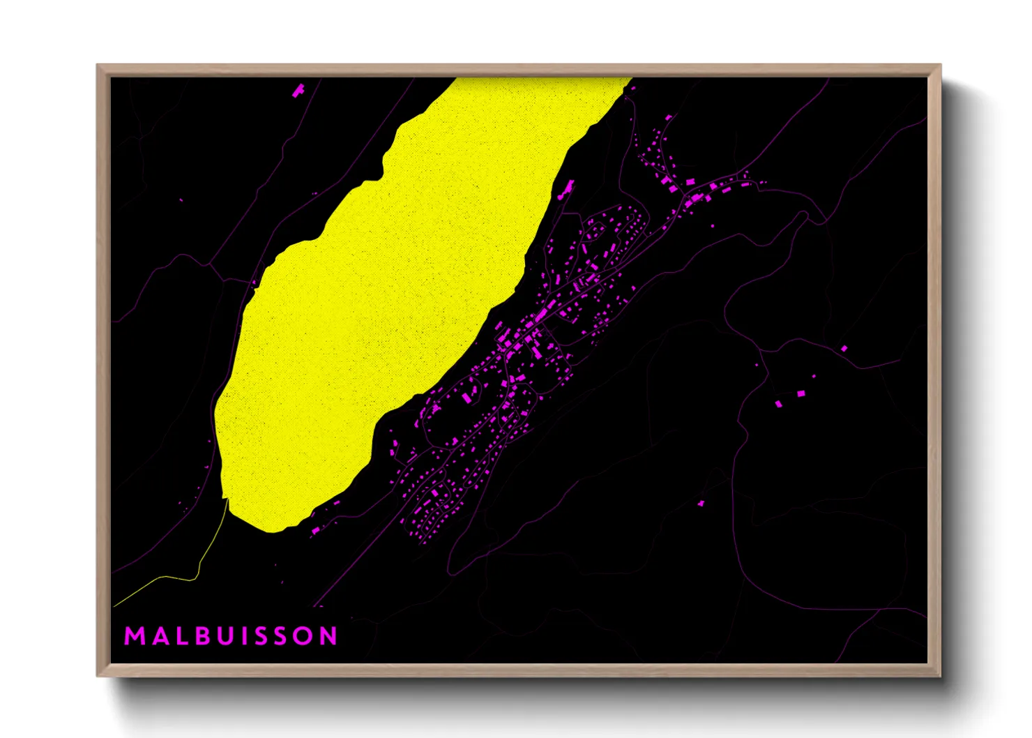 Une affiche de carte sur Malbuisson