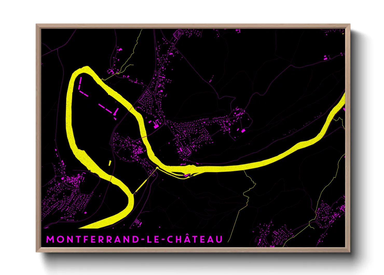 Une affiche de carte sur Montferrand-le-Château