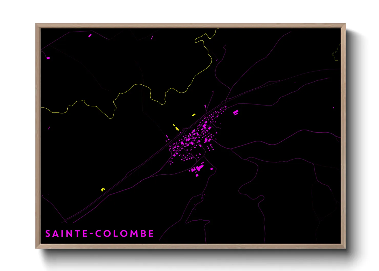 Une affiche de carte sur Sainte-Colombe