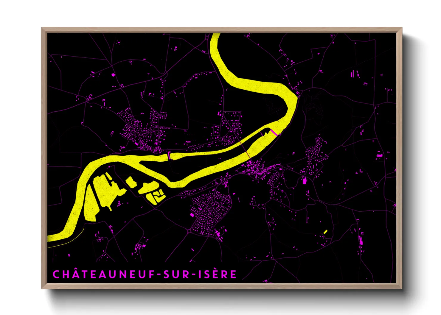 Une affiche de carte sur Châteauneuf-sur-Isère
