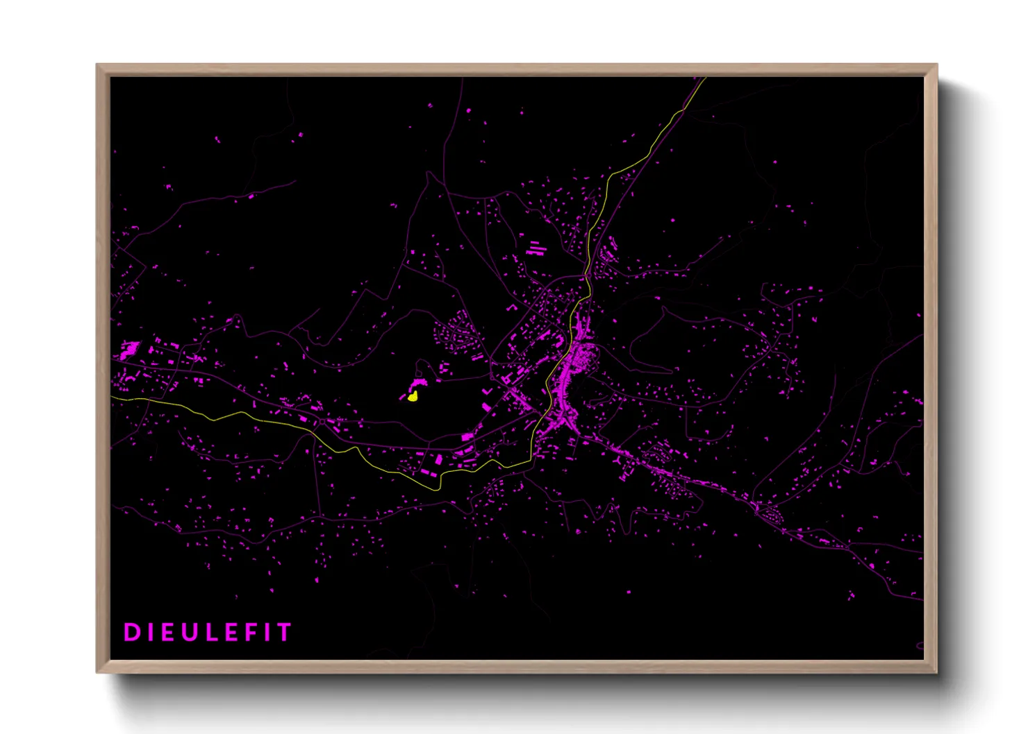 Une affiche de carte sur Dieulefit