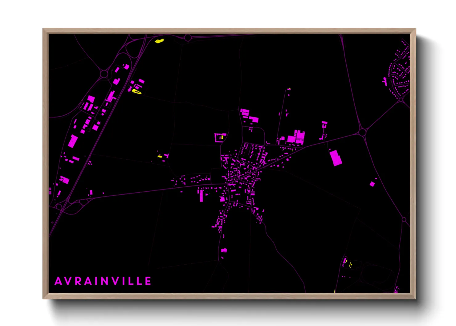 Une affiche de carte sur Avrainville