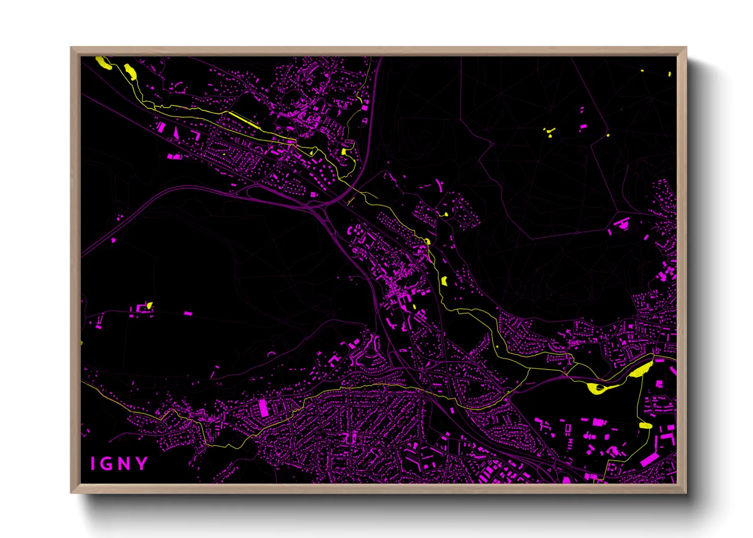 Une affiche de carte sur Igny