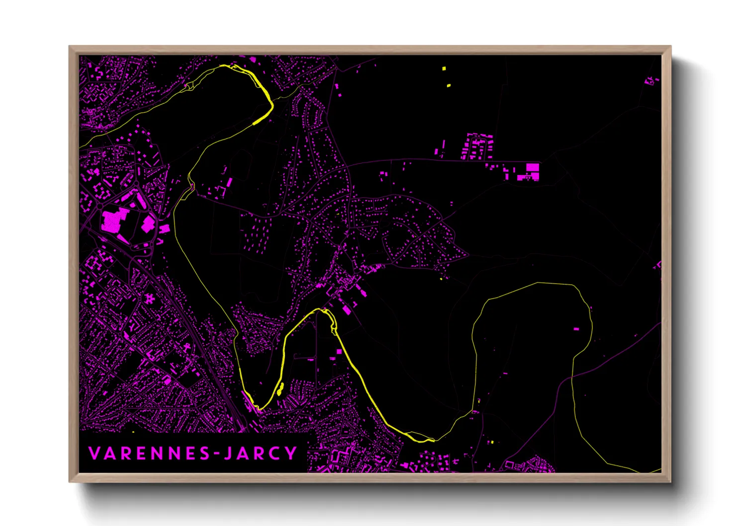 Une affiche de carte sur Varennes-Jarcy