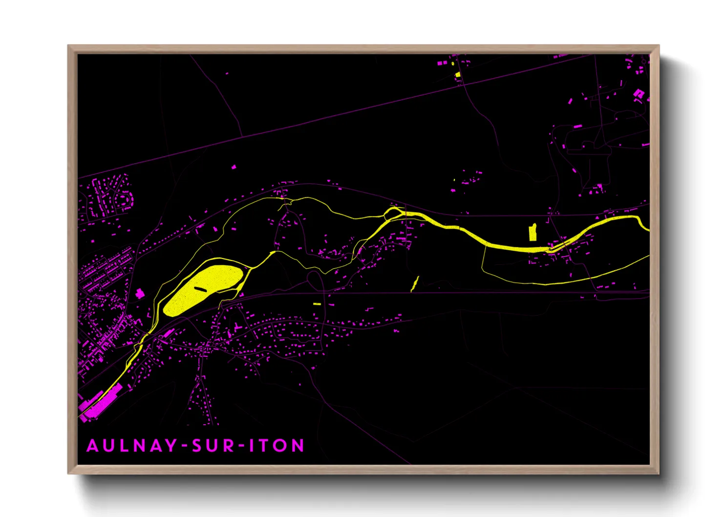 Une affiche de carte sur Aulnay-sur-Iton