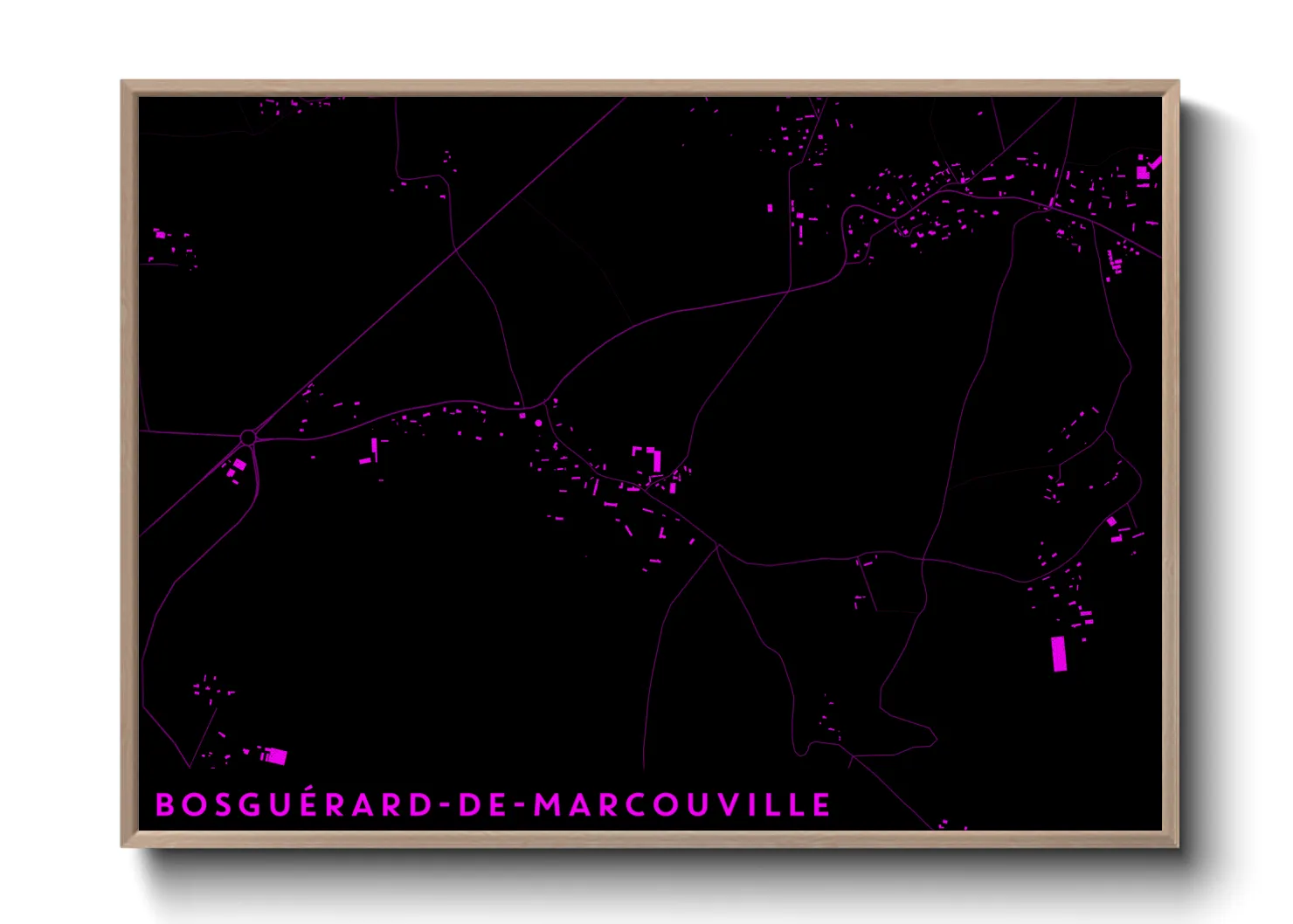 Une affiche de carte sur Bosguérard-de-Marcouville