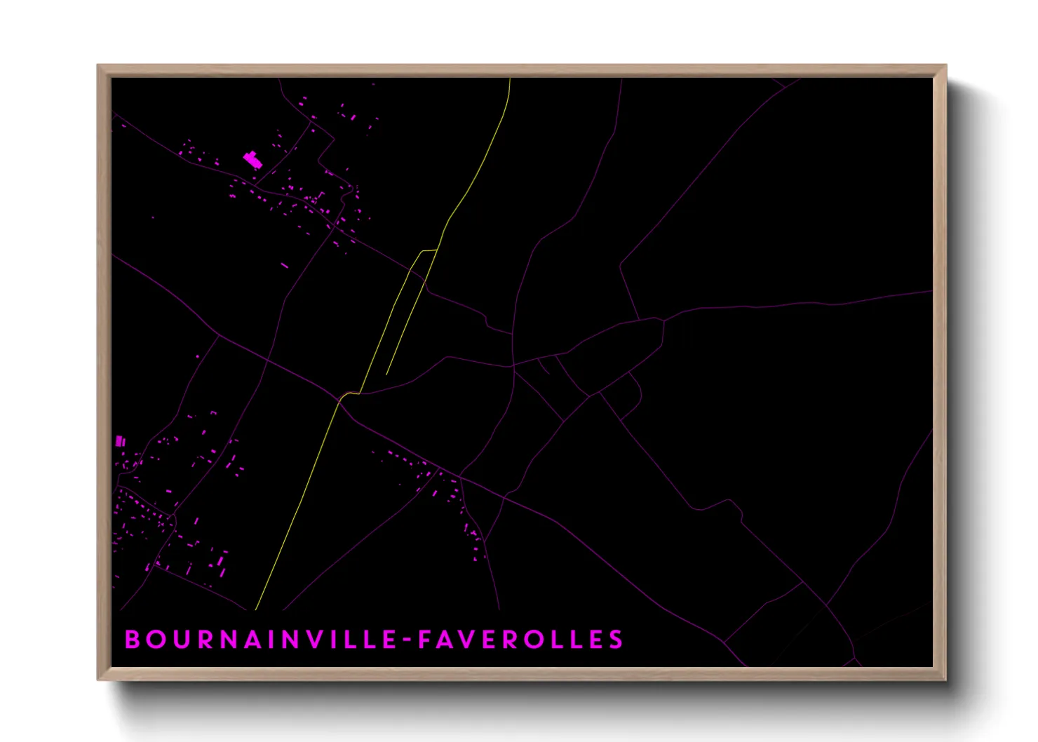 Une affiche de carte sur Bournainville-Faverolles
