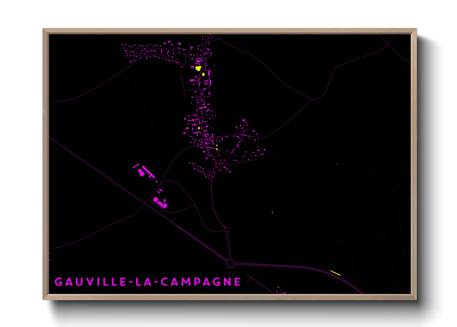Une affiche de carte sur Gauville-la-Campagne