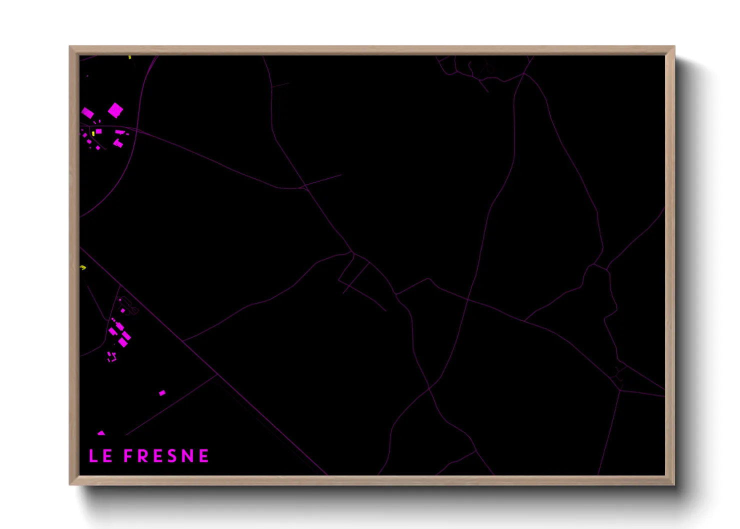 Une affiche de carte sur Le Fresne