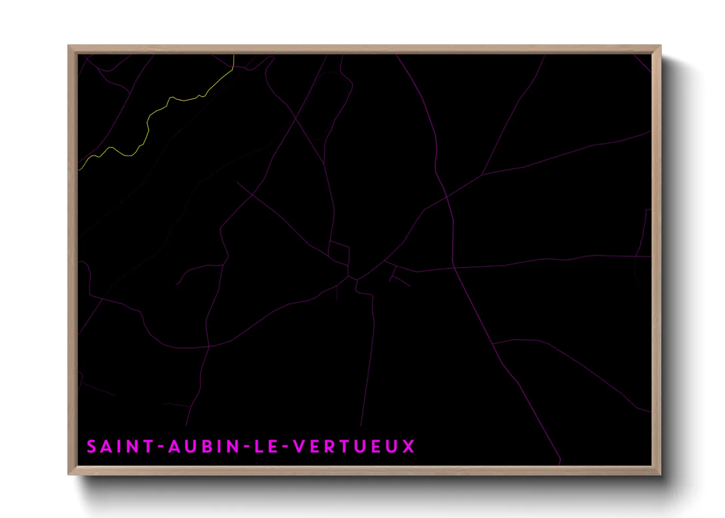 Une affiche de carte sur Saint-Aubin-le-Vertueux