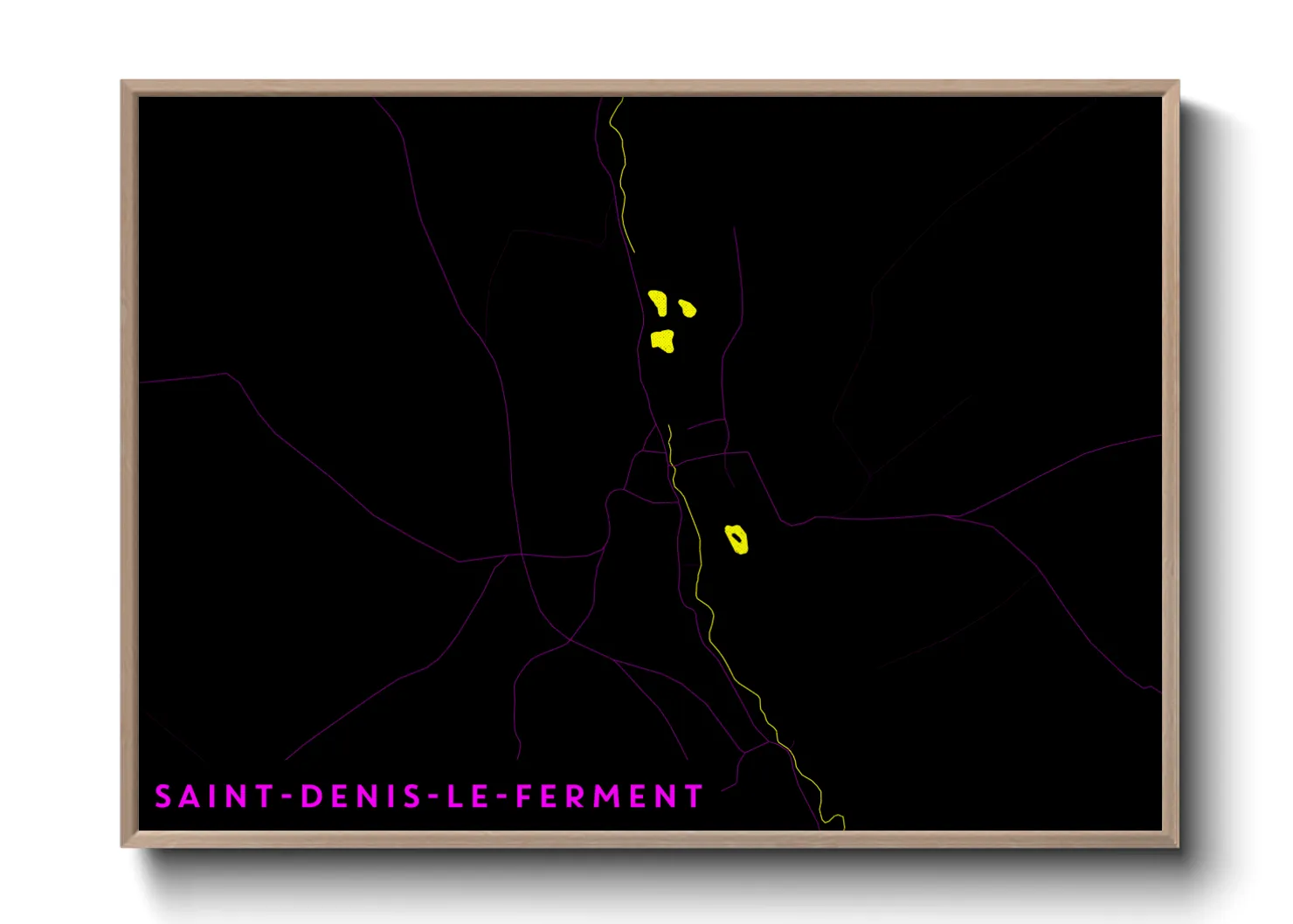 Une affiche de carte sur Saint-Denis-le-Ferment