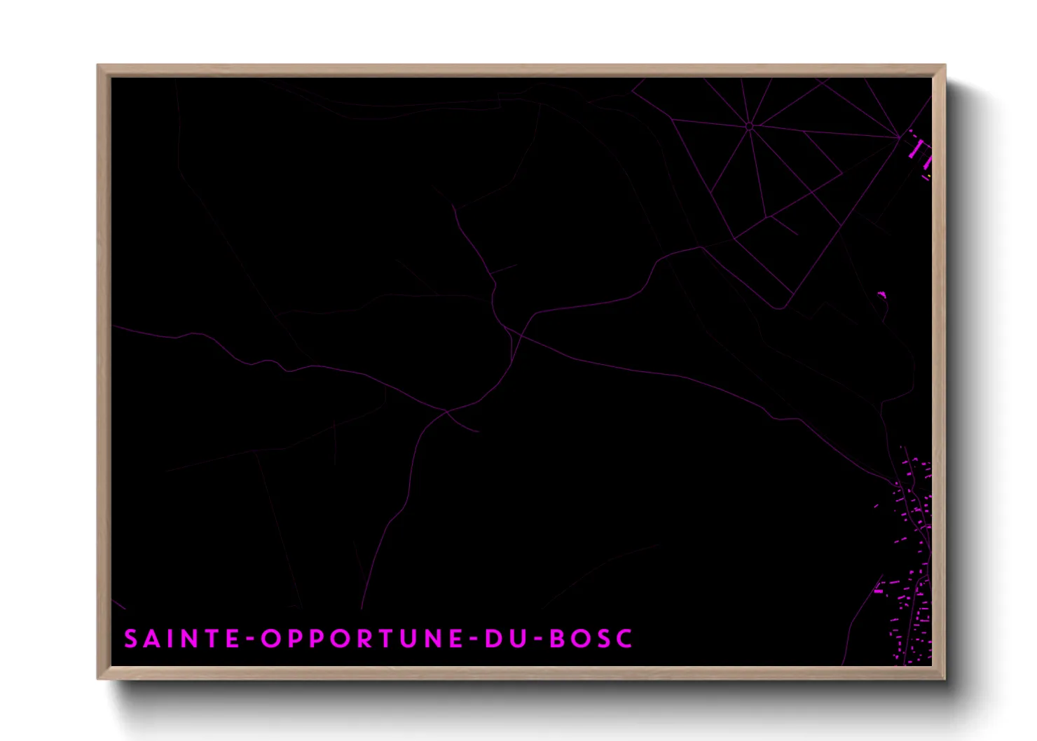 Une affiche de carte sur Sainte-Opportune-du-Bosc