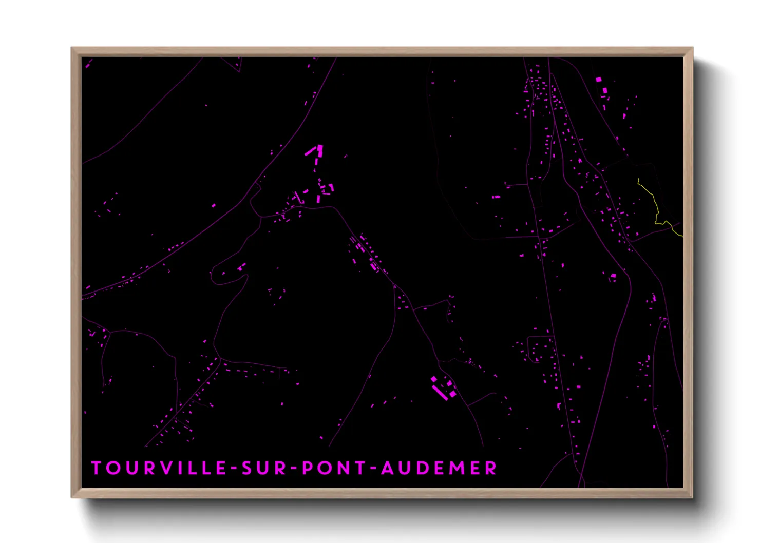Une affiche de carte sur Tourville-sur-Pont-Audemer