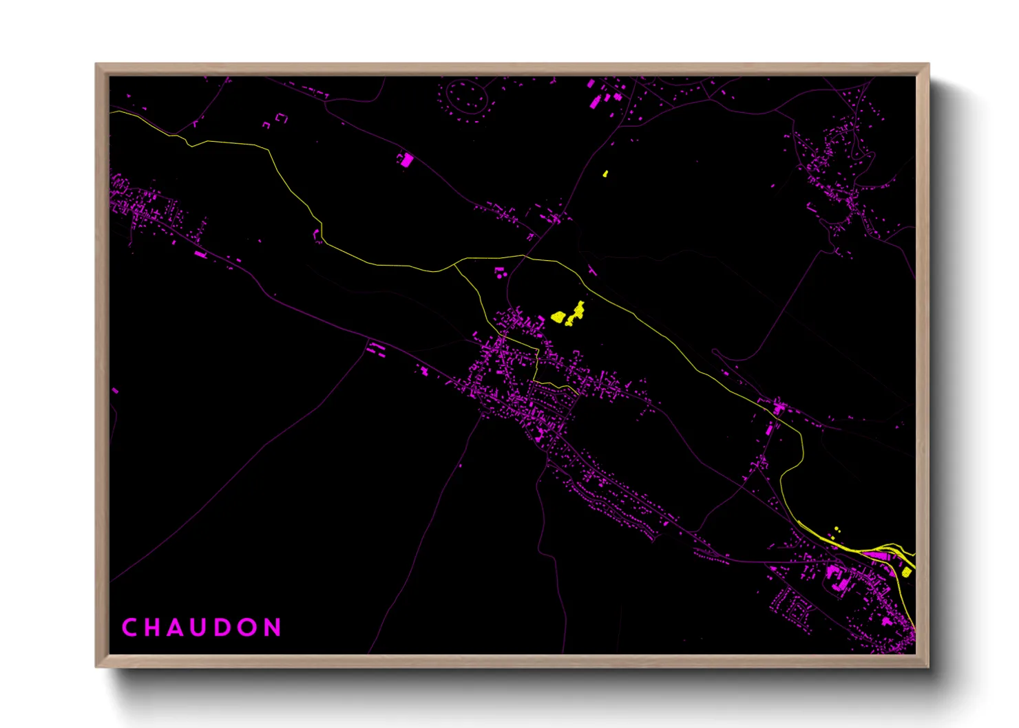 Une affiche de carte sur Chaudon