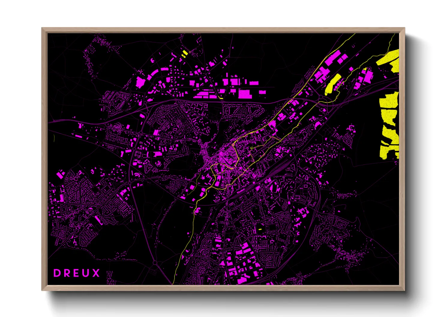Une affiche de carte sur Dreux