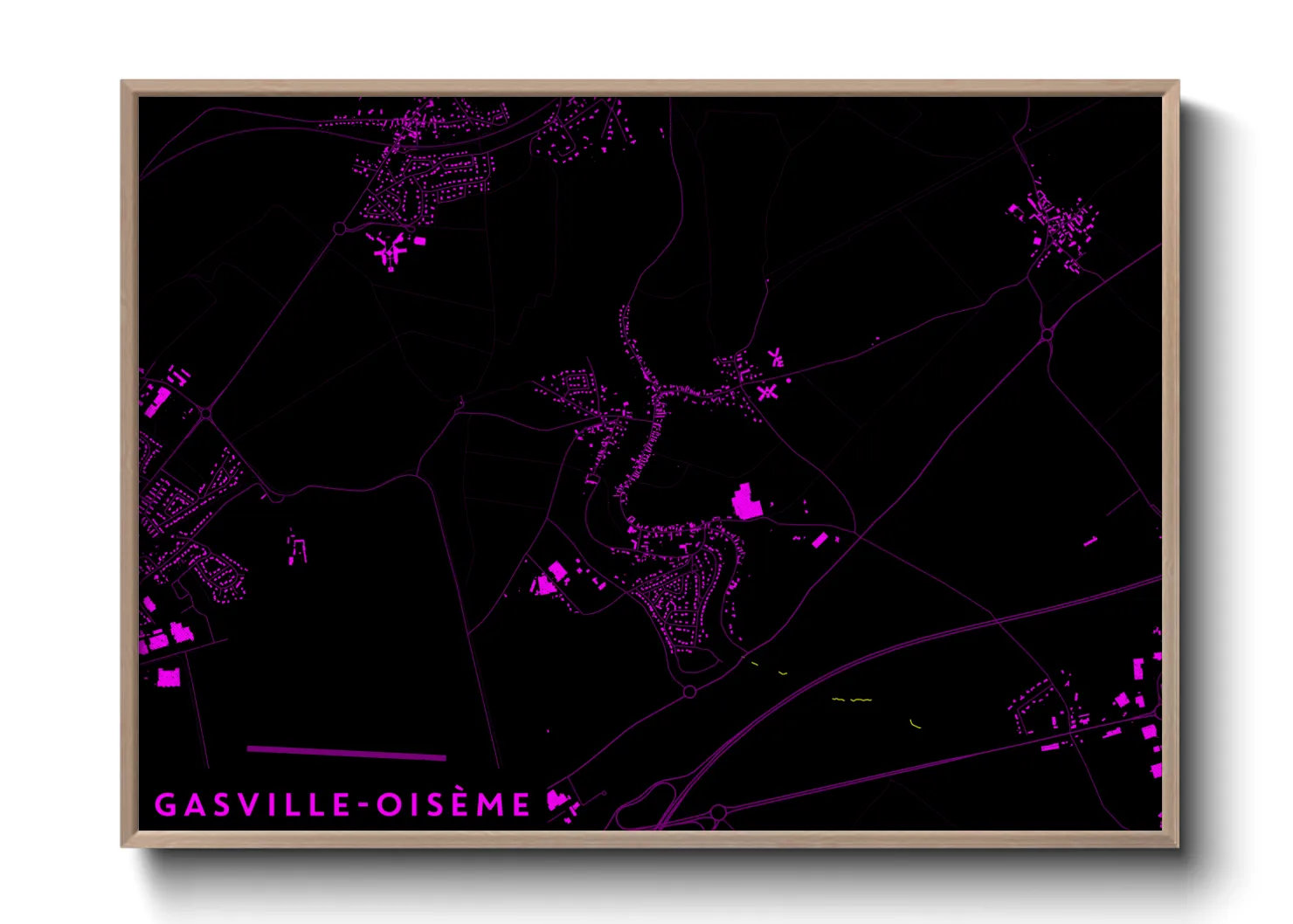 Une affiche de carte sur Gasville-Oisème