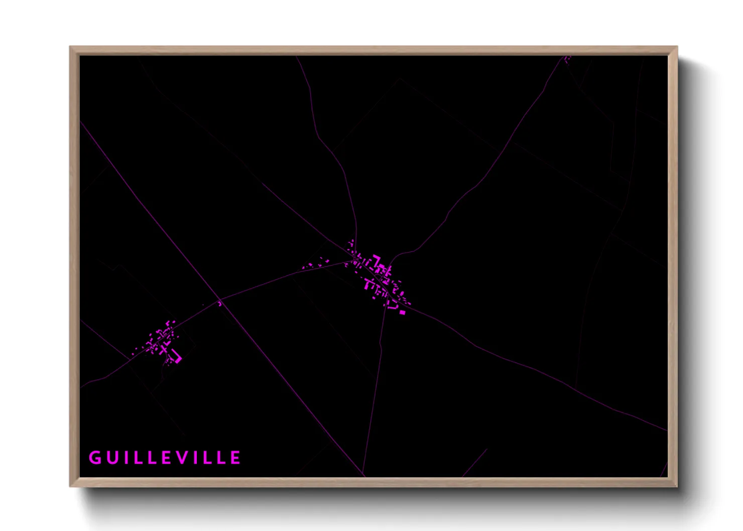 Une affiche de carte sur Guilleville