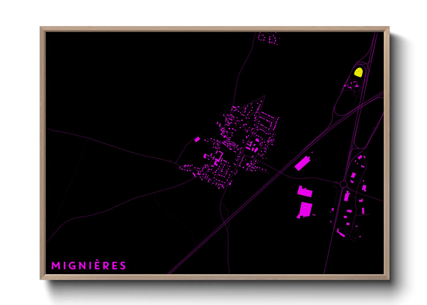 Une affiche de carte sur Mignières