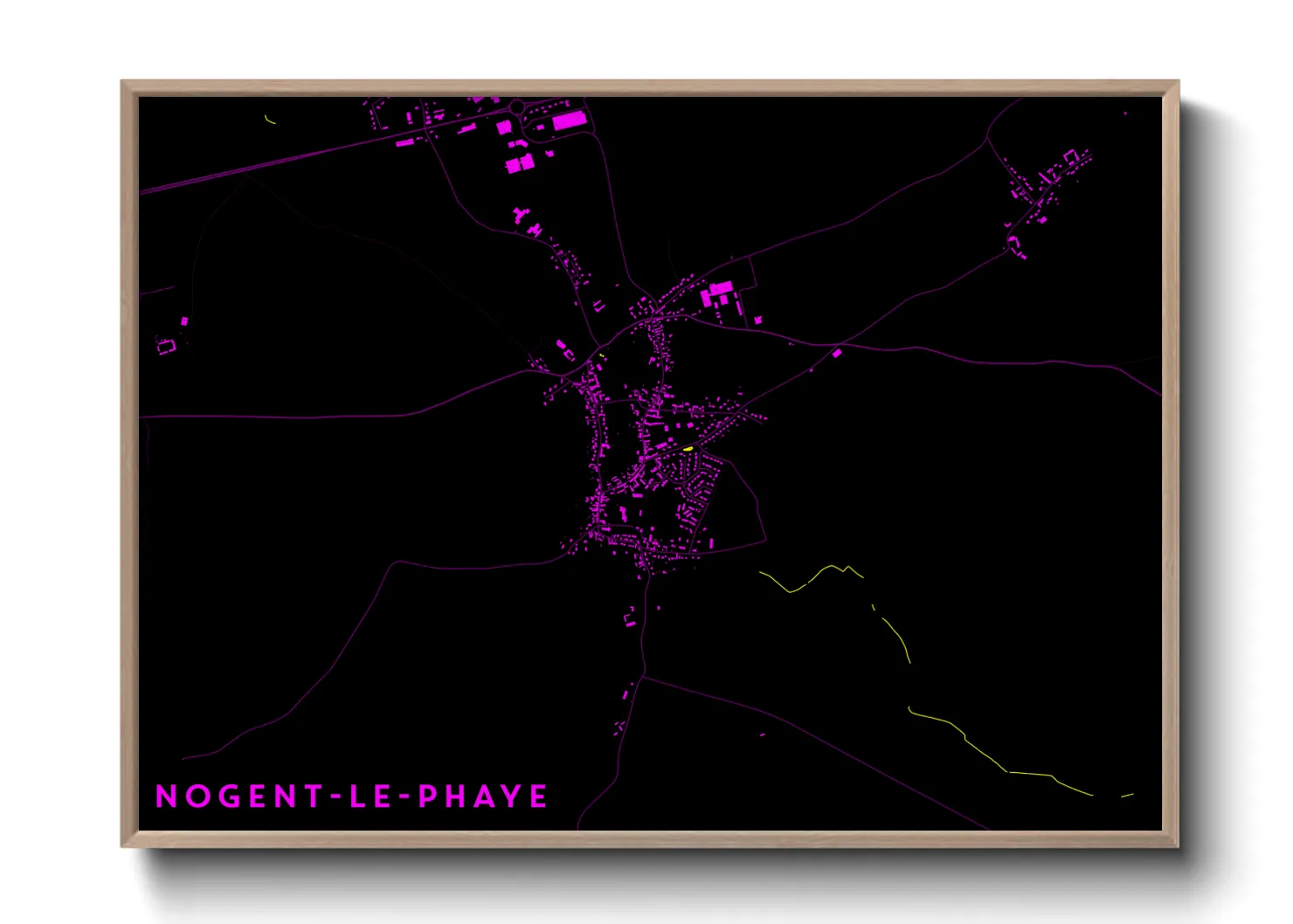 Une affiche de carte sur Nogent-le-Phaye