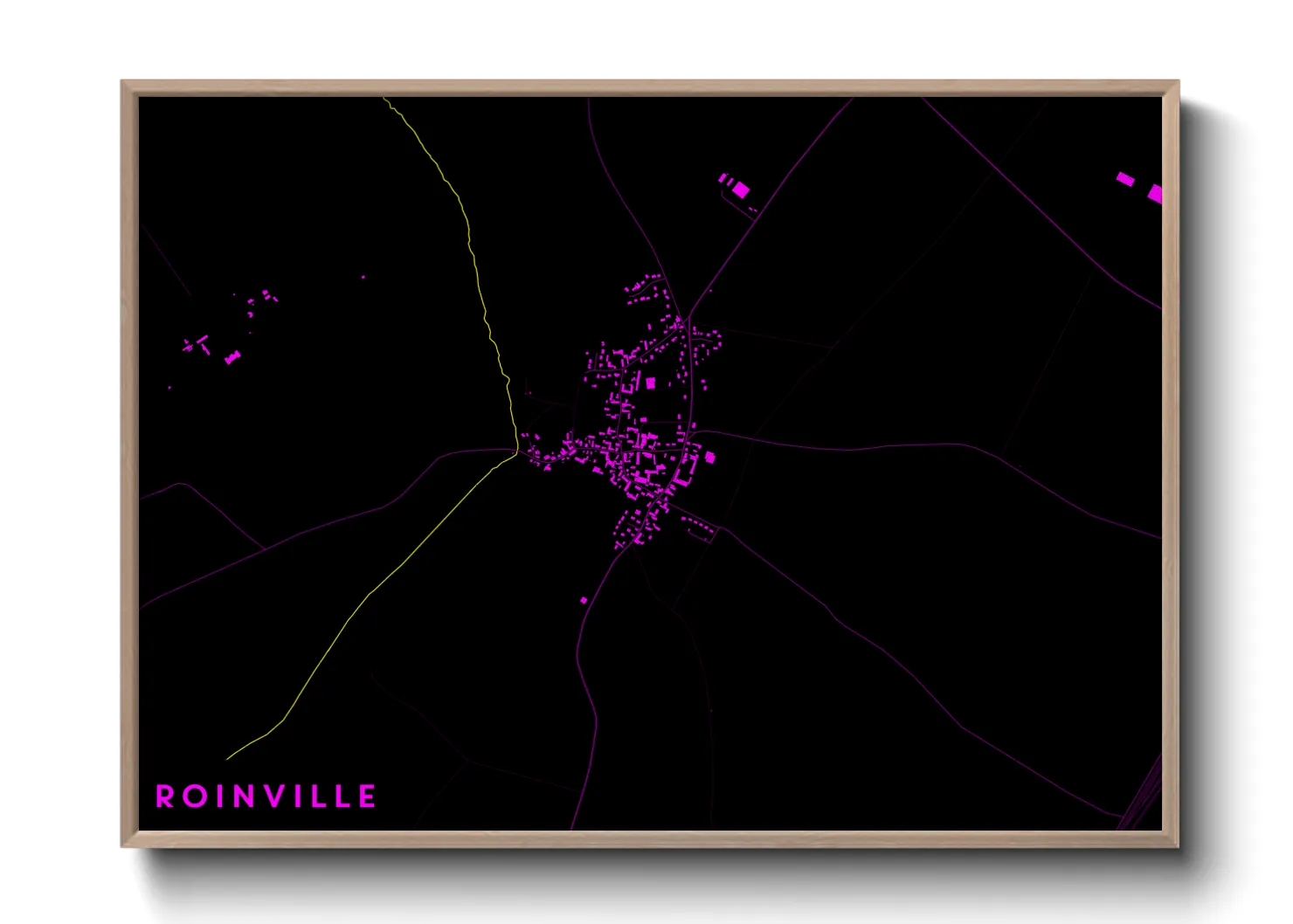 Une affiche de carte sur Roinville