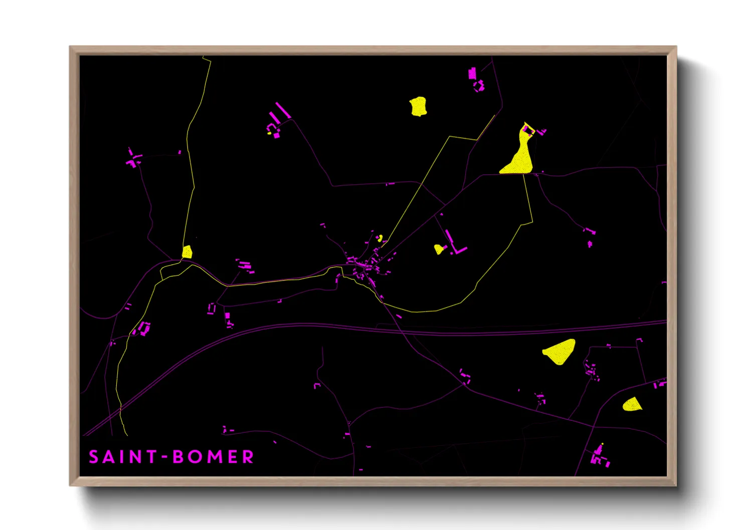 Une affiche de carte sur Saint-Bomer
