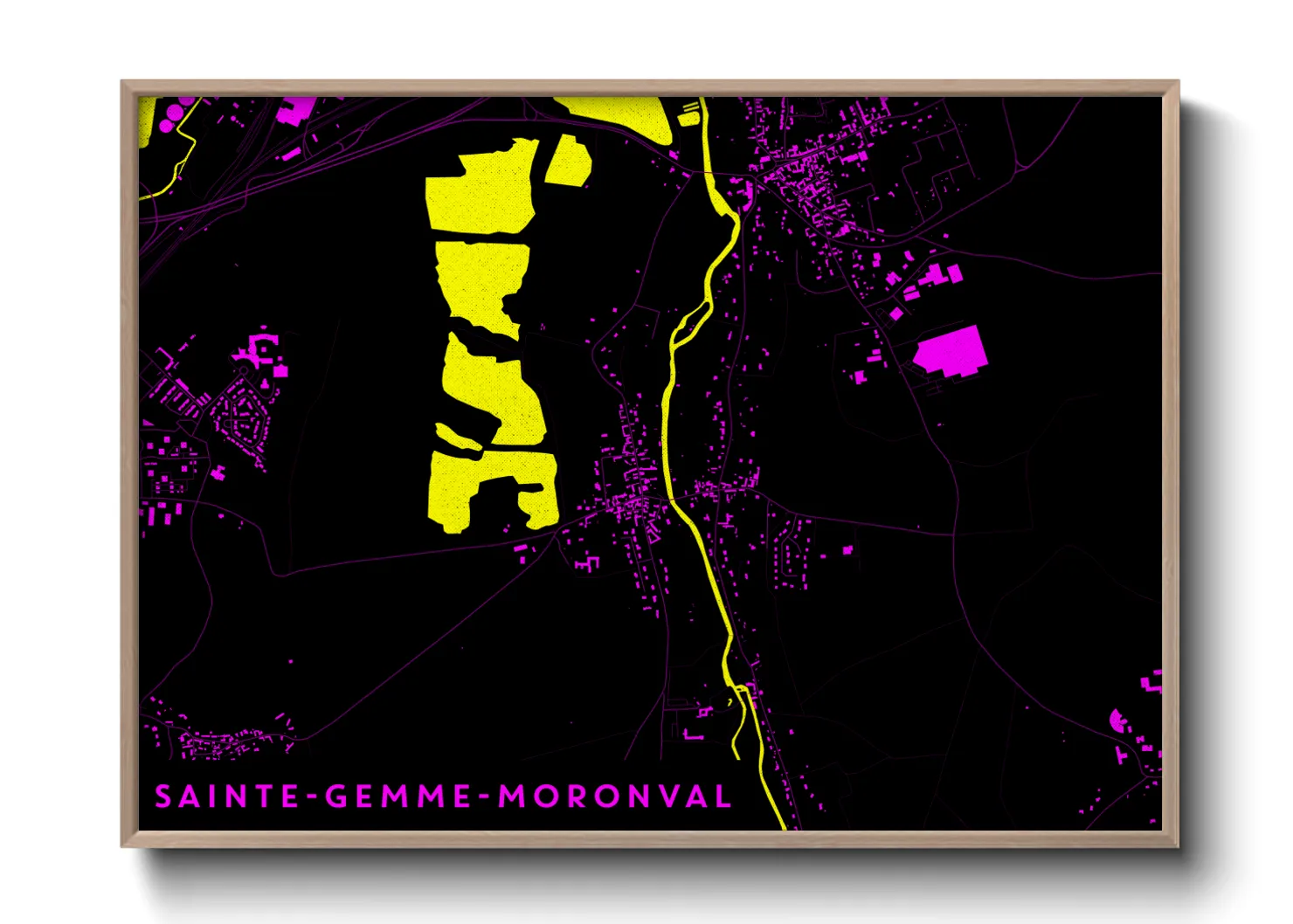 Une affiche de carte sur Sainte-Gemme-Moronval