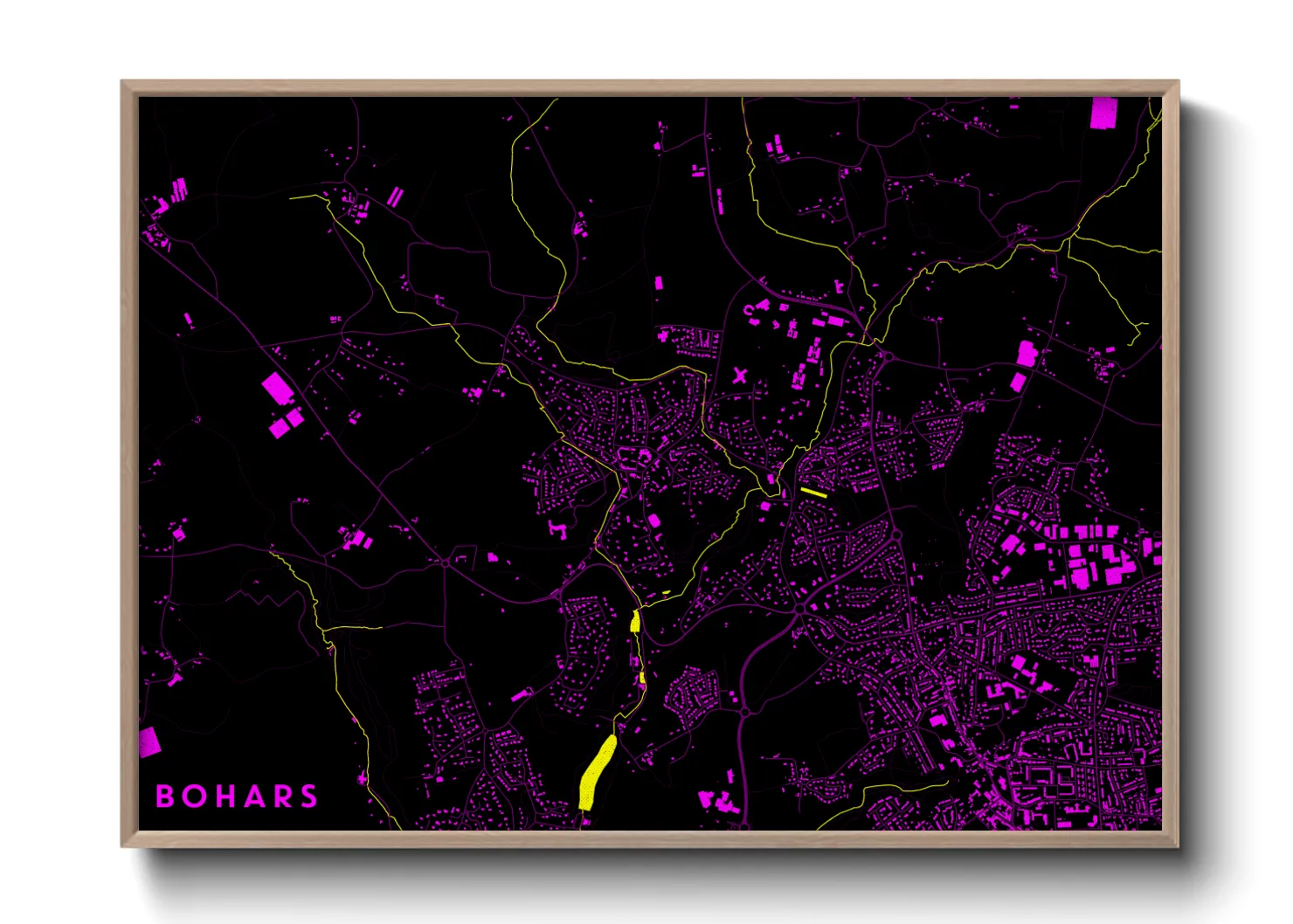 Une affiche de carte sur Bohars