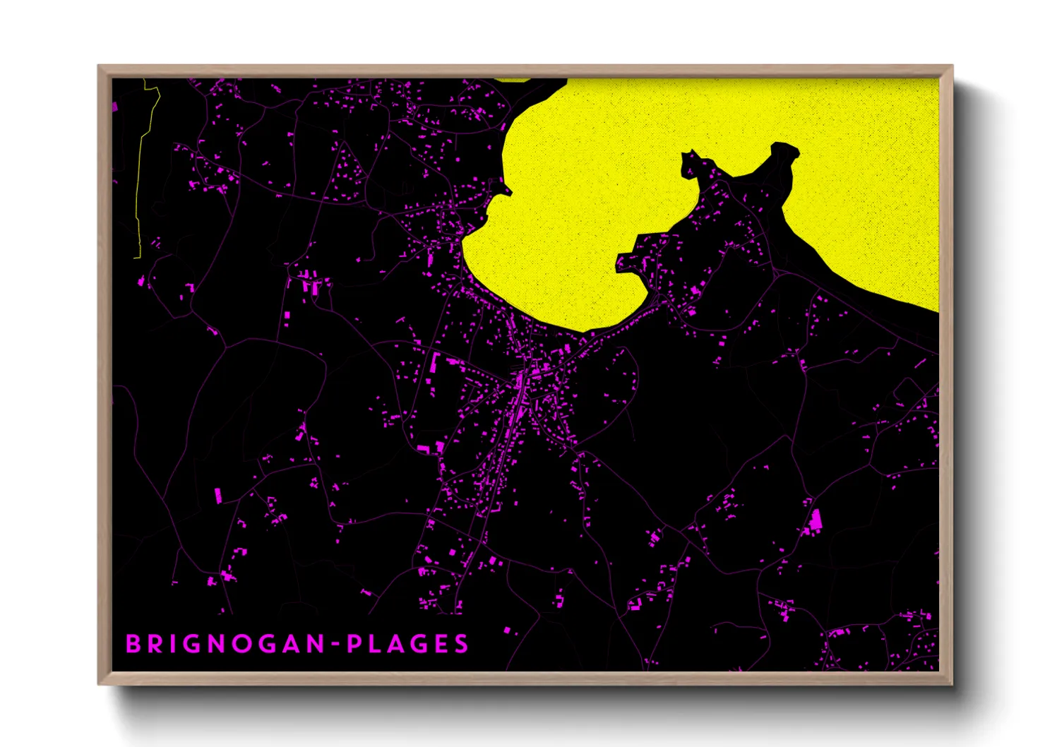 Une affiche de carte sur Brignogan-Plages