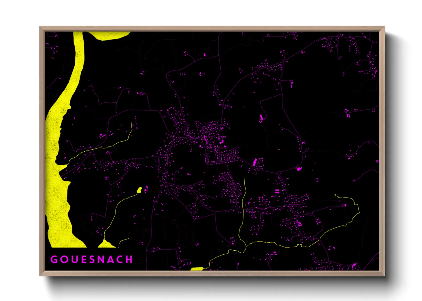 Une affiche de carte sur Gouesnach