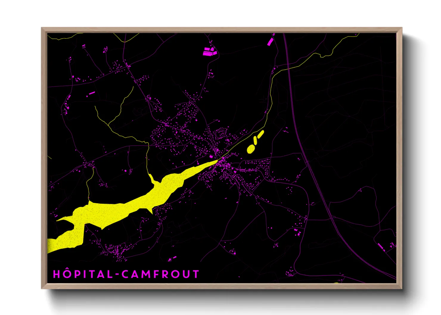 Une affiche de carte sur Hôpital-Camfrout
