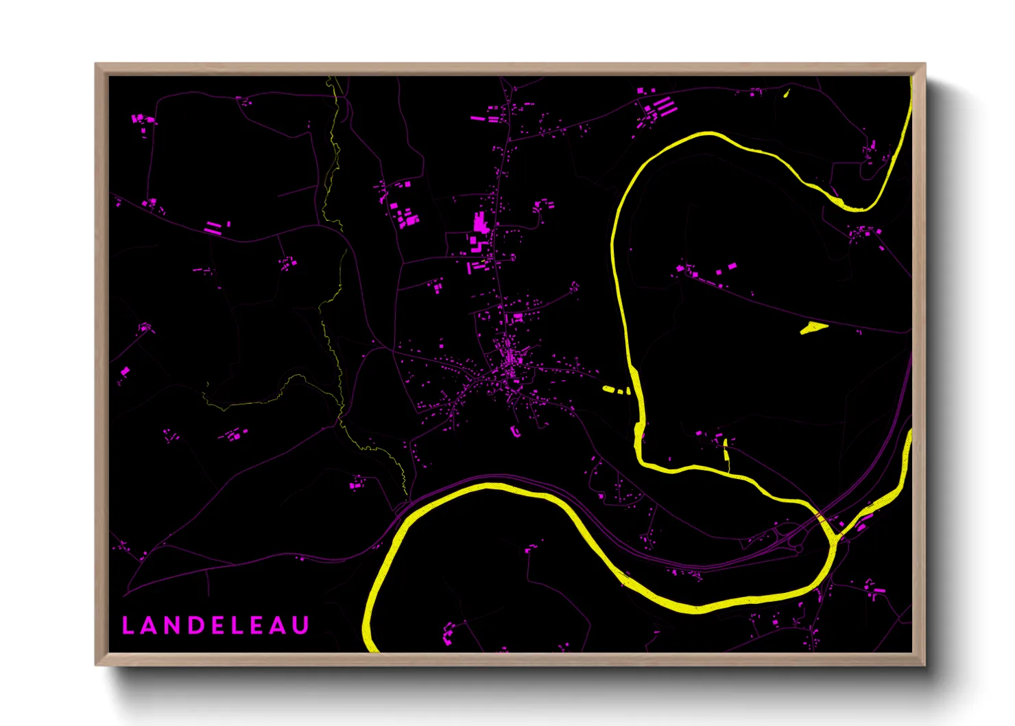 Une affiche de carte sur Landeleau